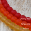 Two Strands Seaglass 6mm Red Tangerine Yellow Beach Glass Beads