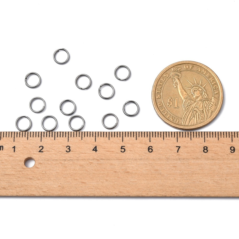 200 pcs gunmetal plated split rings 6mm