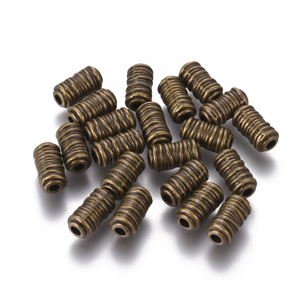 Wrapped Column Spacers, 20pc Antique Silver, Bronze or Gold 11x6mm