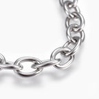 TWO, Tarnish Resistant 304 Stainless Steel Cable Chain Bracelets, with Lobster Claw Clasps, Stainless Steel