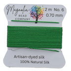 Emerald Green Griffin Silk Cord – Hand‑Dyed Thread for Knotting, Jewelry Making, Pendant Stringing