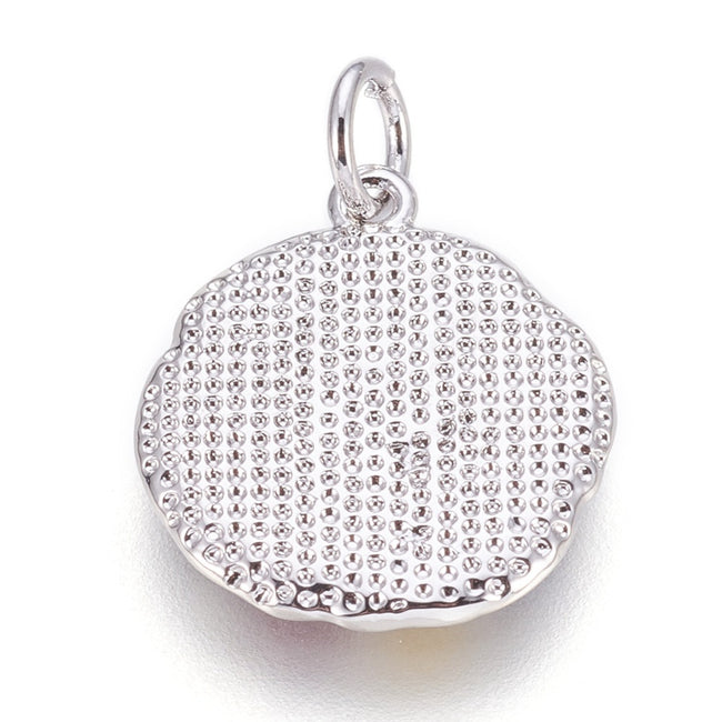 Charm Brass Enamel Pendants, Lotus Pod, Colorful, Platinum Main Image