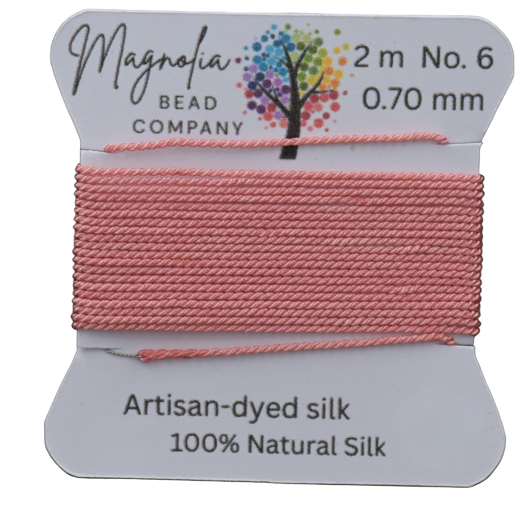 Dusty Peach– Hand-Dyed Griffin Silk Cord Thread for Knotting, Jewelry Making, Pendant Stringing - Hand-Dyed Silk Cord - Muted Peach Cord