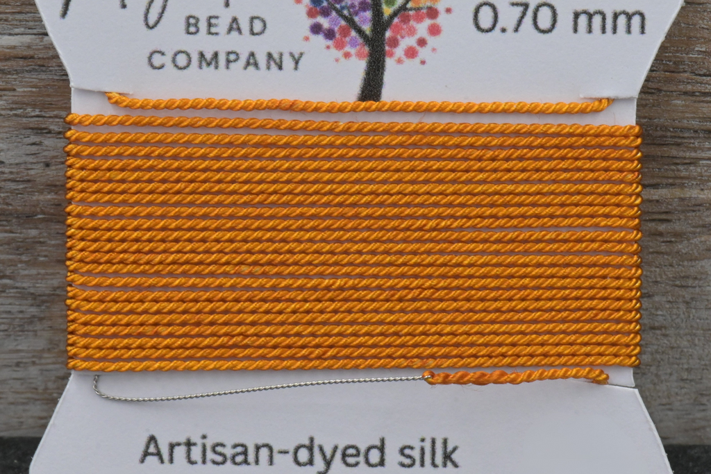 Harvest Gold Griffin Silk Cord – Hand-Dyed Thread for Knotting, Jewelry Making, Pendant Stringing