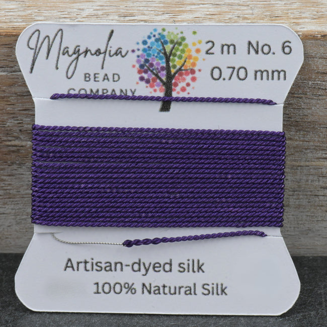 Smoky Plum Griffin Silk Cord – Hand‑Dyed Thread for Knotting, Jewelry Making, Pendant Stringing Hover Image