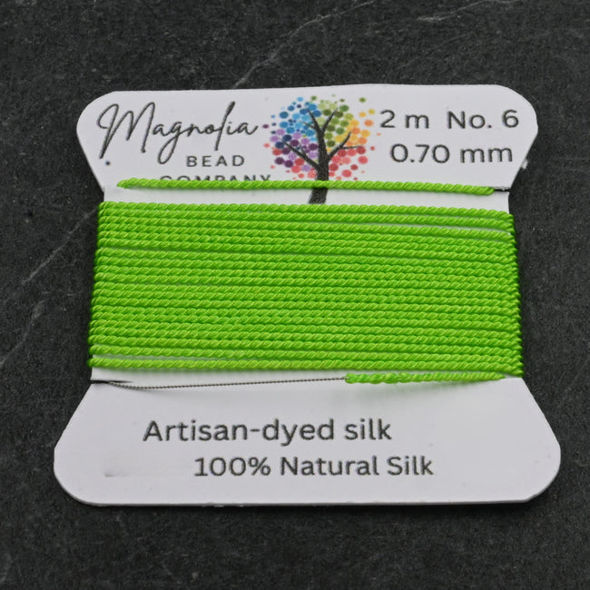 Vivid Lime Griffin Silk Cord – Hand-Dyed Thread for Knotting, Jewelry Making, Pendant Stringing Main Image
