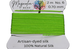 Vivid Lime Griffin Silk Cord – Hand-Dyed Thread for Knotting, Jewelry Making, Pendant Stringing