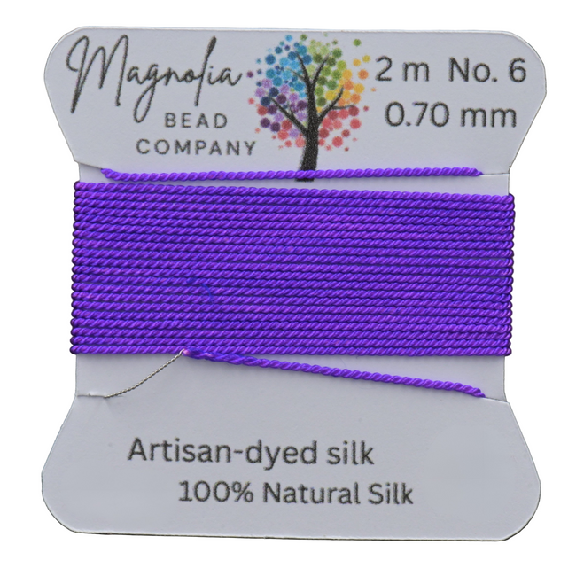 Electric Violet Fluorescent Griffin Silk Cord – Hand-Dyed Thread for Knotting, Jewelry Making, Pendant Stringing Main Image