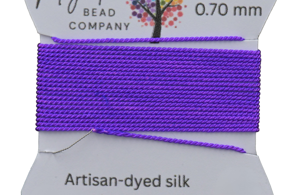 Electric Violet Fluorescent Griffin Silk Cord – Hand-Dyed Thread for Knotting, Jewelry Making, Pendant Stringing