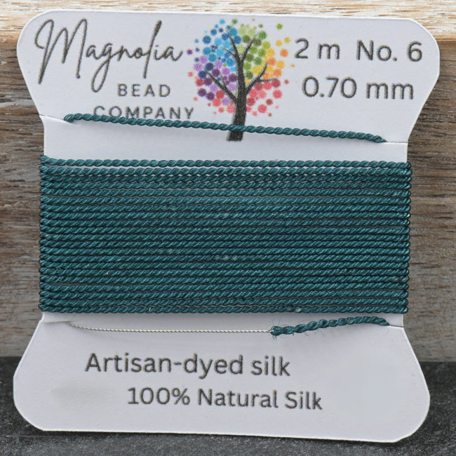 Twilight Fir Green Griffin Silk Cord – Hand-Dyed Thread for Knotting, Jewelry Making, Pendant Stringing Hover Image