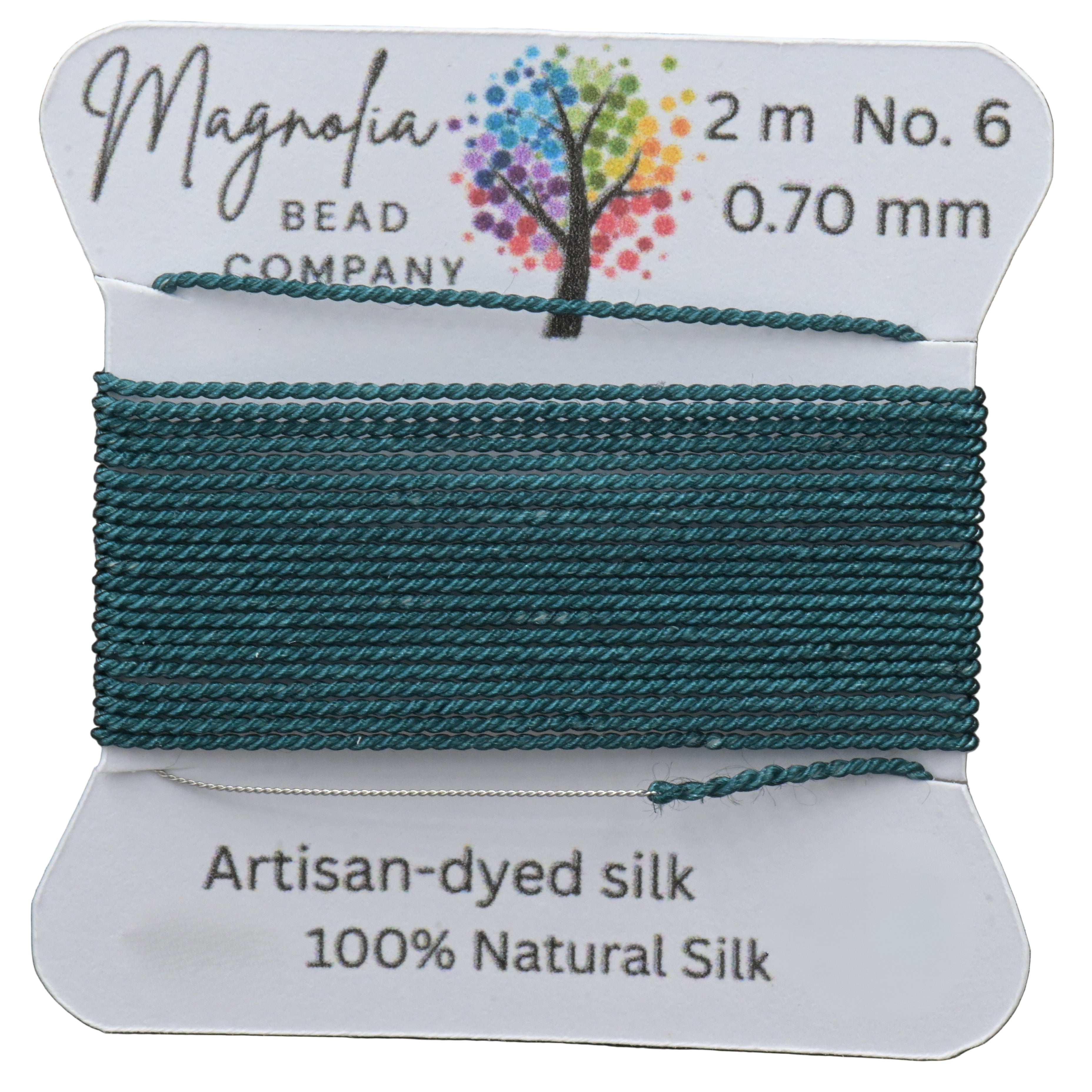 Twilight Fir Green Griffin Silk Cord – Hand-Dyed Thread for Knotting, Jewelry Making, Pendant Stringing