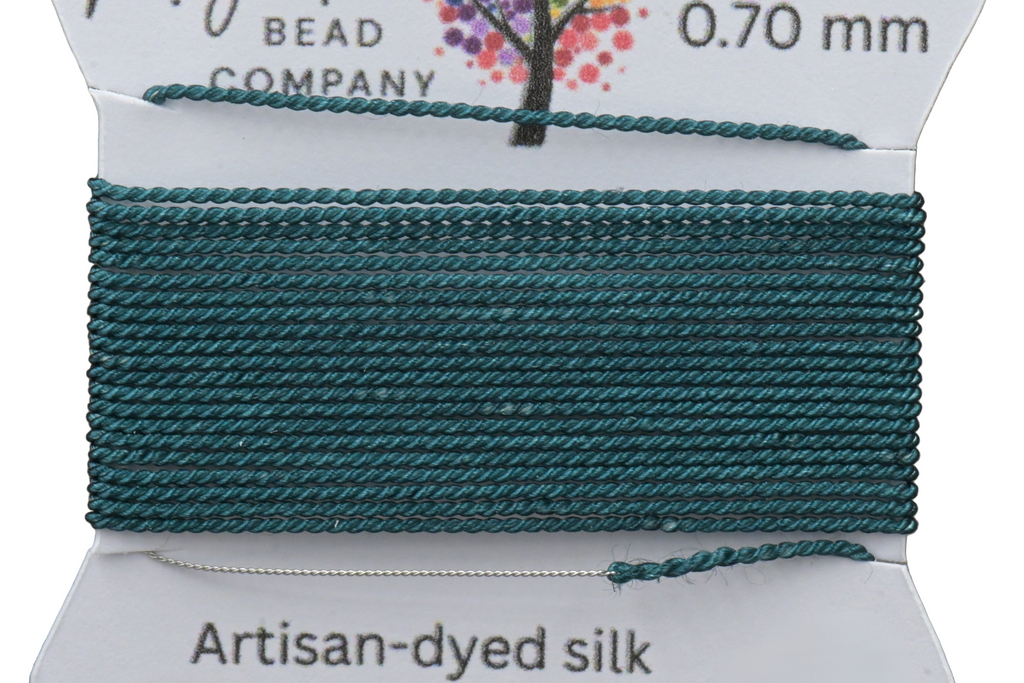 Twilight Fir Green Griffin Silk Cord – Hand-Dyed Thread for Knotting, Jewelry Making, Pendant Stringing