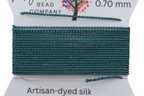 Twilight Fir Green Griffin Silk Cord – Hand-Dyed Thread for Knotting, Jewelry Making, Pendant Stringing