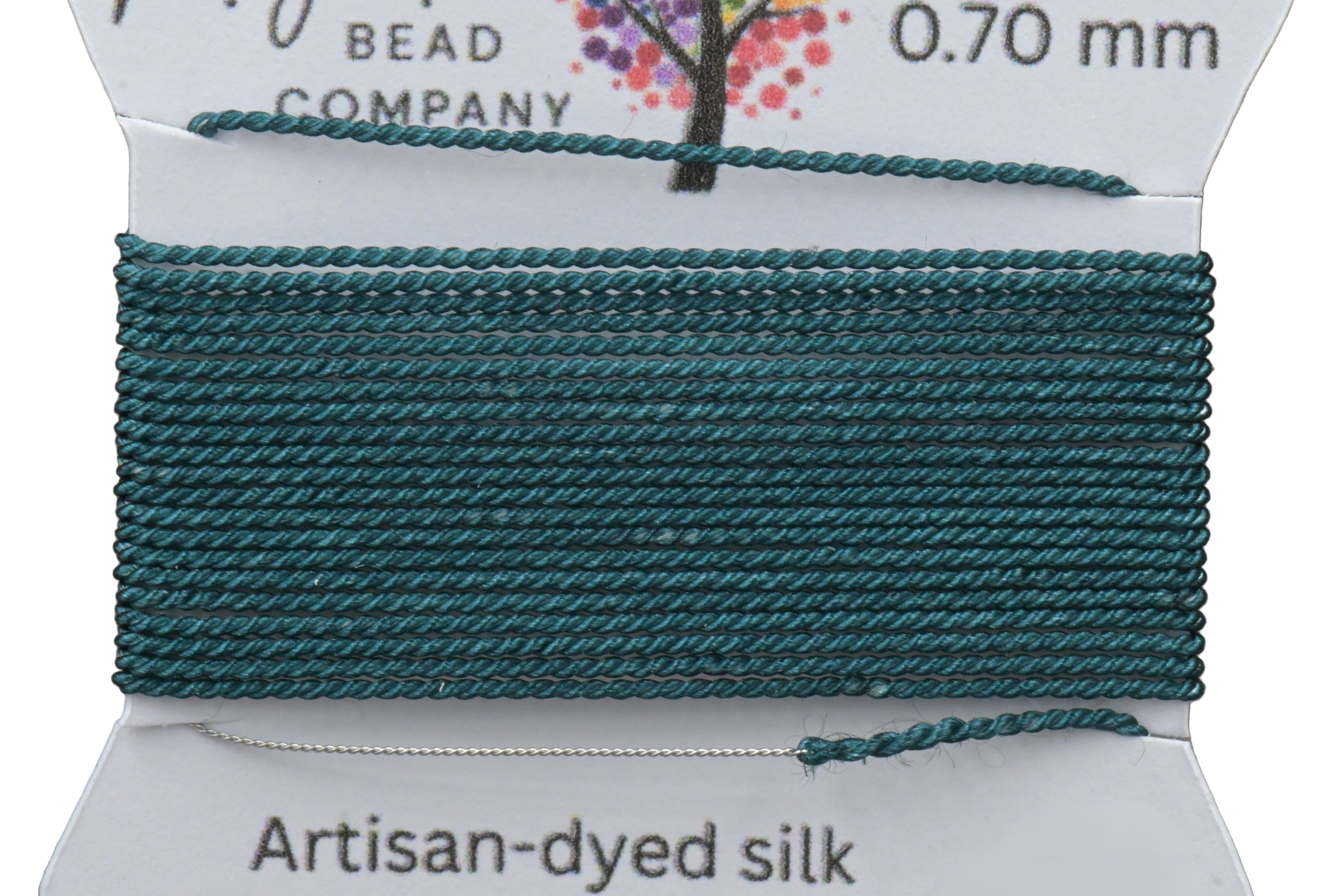 Twilight Fir Green Griffin Silk Cord – Hand-Dyed Thread for Knotting, Jewelry Making, Pendant Stringing