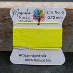 Retro Fluorescent Yellow Griffin Silk Cord – Hand-Dyed Thread for Knotting, Jewelry Making, Pendant Stringing
