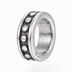 8mm 304 Stainless Steel Beads, Rings, Antique Silver, 2pc