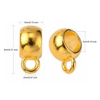 Tube Bails, Loop Bails, Hanger Antique Bronze, Antique Silver, Gold, Gunmetal or Silver 8x5mm Rondelle 25pc