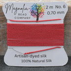 Autumn Red Griffin Silk Cord – Hand‑Dyed Thread for Knotting, Jewelry Making, Pendant Stringing