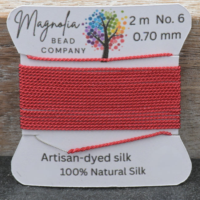 Autumn Red Griffin Silk Cord – Hand‑Dyed Thread for Knotting, Jewelry Making, Pendant Stringing Hover Image
