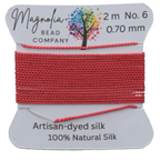 Autumn Red Griffin Silk Cord – Hand‑Dyed Thread for Knotting, Jewelry Making, Pendant Stringing