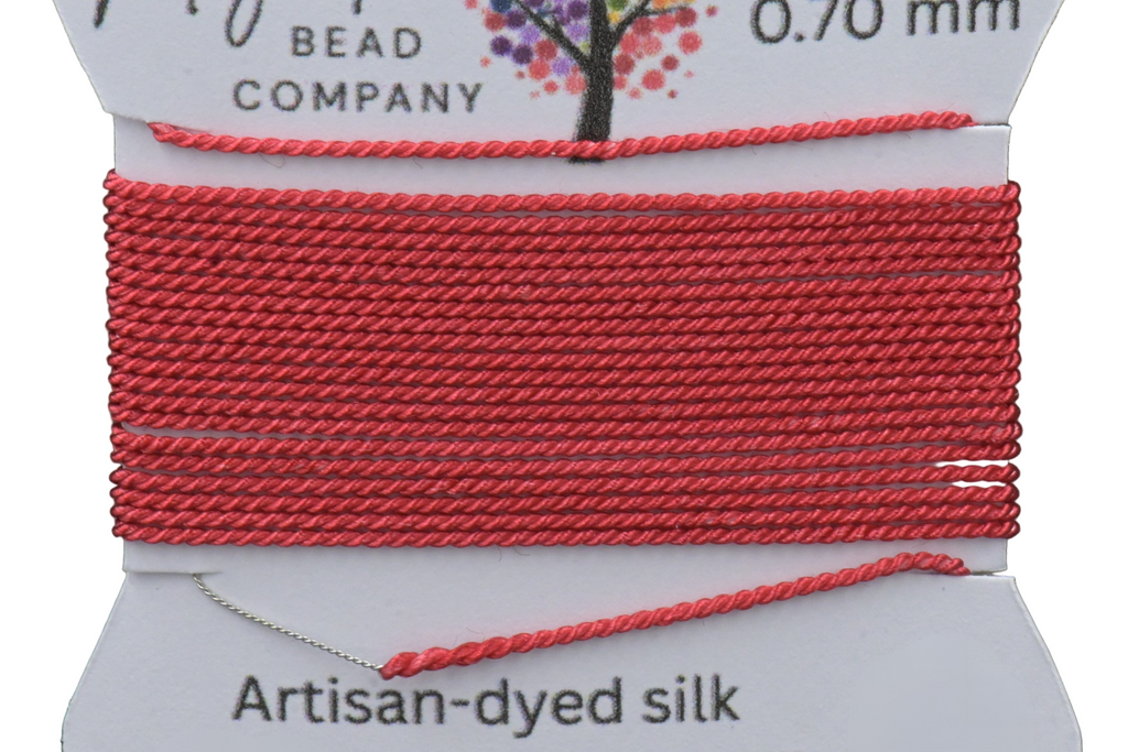 Autumn Red Griffin Silk Cord – Hand‑Dyed Thread for Knotting, Jewelry Making, Pendant Stringing