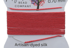 Autumn Red Griffin Silk Cord – Hand‑Dyed Thread for Knotting, Jewelry Making, Pendant Stringing