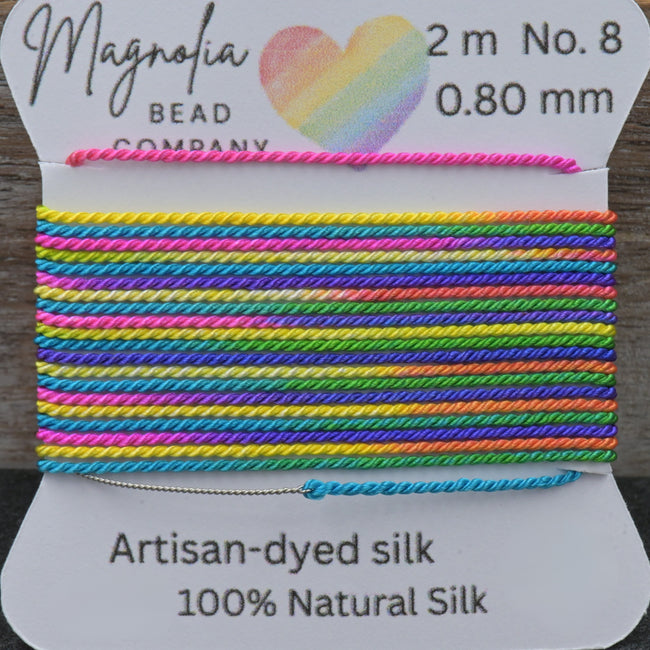 Griffin Silk Cord Rainbow – Hand-Dyed Gradient Thread for Knotting, Jewelry Making, Pendant Stringing Main Image