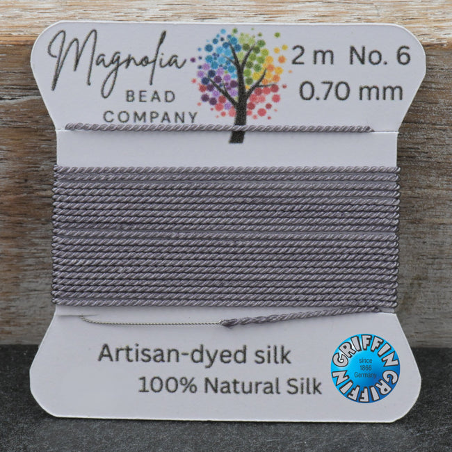 Twilight Mist Hand‑Dyed Griffin Silk Cord – Thread for Knotting, Jewelry Making, Pendant Stringing Hover Image