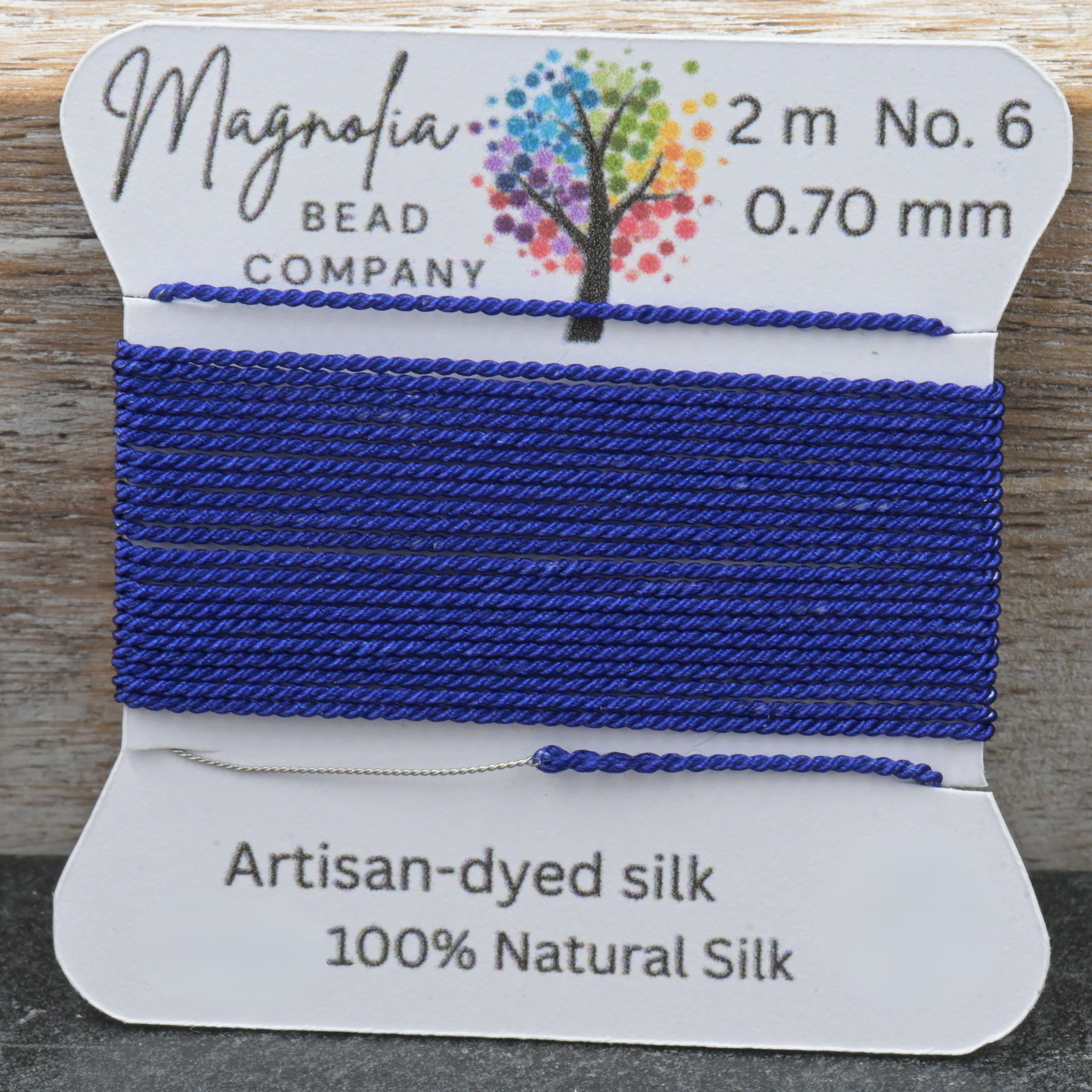 Midnight Indigo Blue Griffin Silk Cord – Hand‑Dyed Thread for Knotting, Jewelry Making, Pendant Stringing