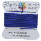Midnight Indigo Blue Griffin Silk Cord – Hand‑Dyed Thread for Knotting, Jewelry Making, Pendant Stringing