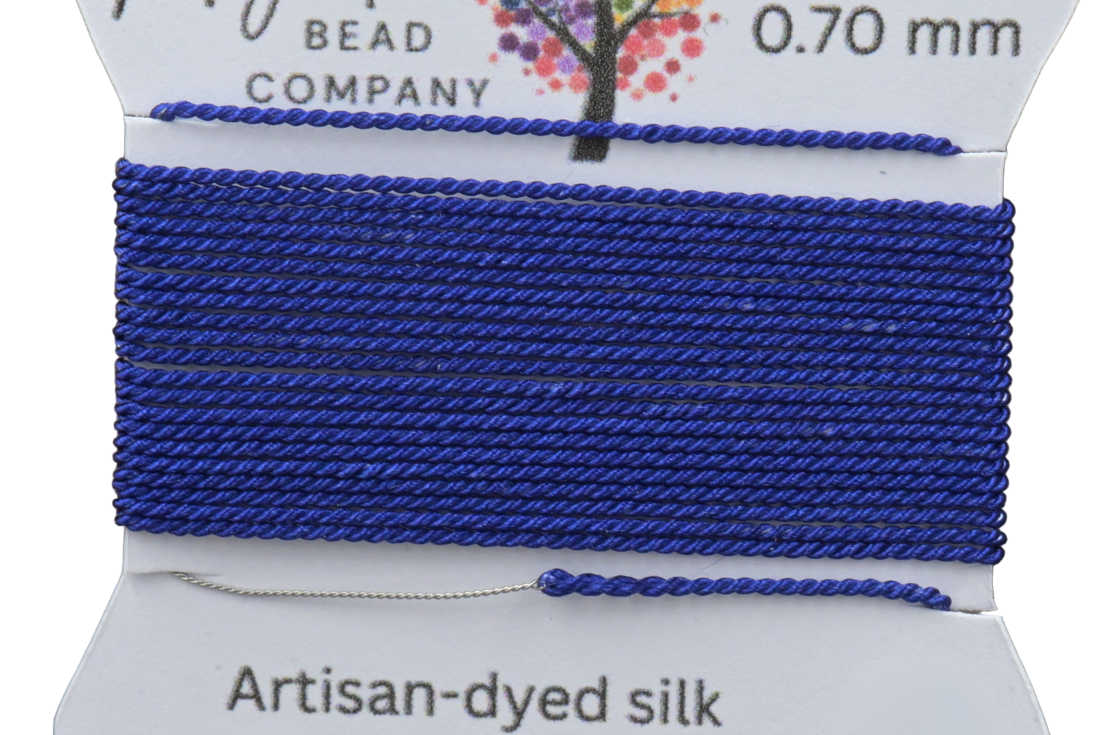 Midnight Indigo Blue Griffin Silk Cord – Hand‑Dyed Thread for Knotting, Jewelry Making, Pendant Stringing