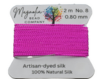 Fluorescent Fuchsia Griffin Silk Cord – Hand-Dyed Thread for Knotting, Jewelry Making, Pendant Stringing