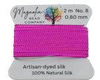 Fluorescent Fuchsia Griffin Silk Cord – Hand-Dyed Thread for Knotting, Jewelry Making, Pendant Stringing