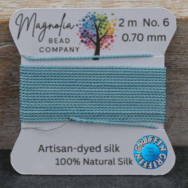 Sea Spray Blue – Griffin Silk Cord – Hand‑Dyed Thread for Knotting, Jewelry Making Hover Image