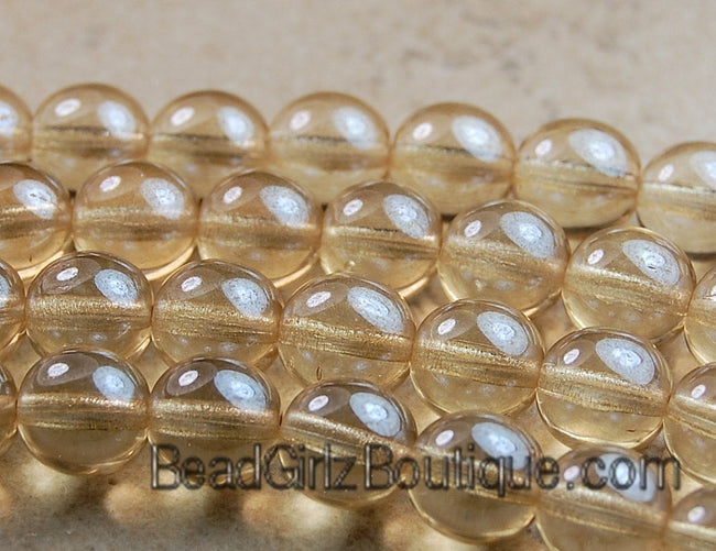 Champagne Luster Czech Glass Beads 4mm smooth round   -200 Main Image