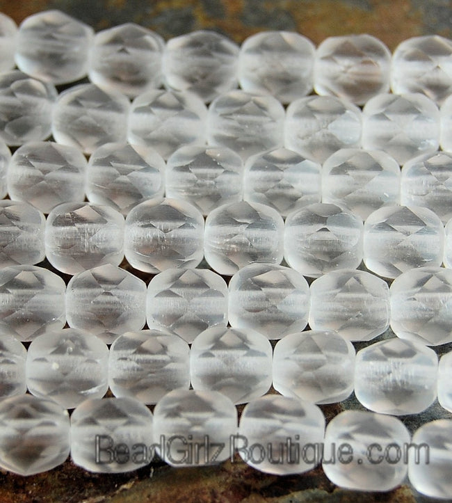 Matte Crystal Czech Glass Bead 6mm Round - 50 Pc Main Image