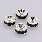 Silver Rhinestone Beads, Grade AAA, Nickel Free, Rondelle, Black Crystal, 8x3.8mm -40