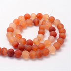 Matte Carnelian Beads 4mm, 6mm, 8mm, 10mm, 12mm -Full Strand
