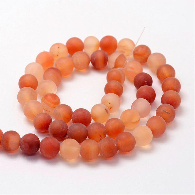 Matte Carnelian Beads 4mm, 6mm, 8mm, 10mm, 12mm -Full Strand Hover Image
