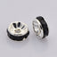 Silver Rhinestone Beads, Grade AAA, Nickel Free, Rondelle, Black Crystal, 8x3.8mm -20