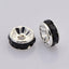 Silver Rhinestone Beads, Grade AAA, Nickel Free, Rondelle, Black Crystal, 8x3.8mm -40