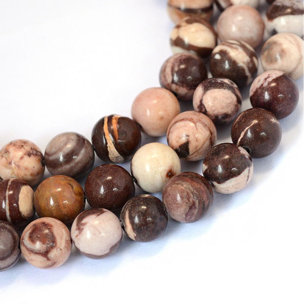Zebra Jasper 8mm (grade A) Round Beads -15.25 inch strand