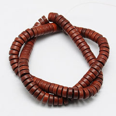 Synthetic Turquoise Beads Strands, Brown Heishi Beads, Dyed, Flat Round/Disc
