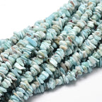 Dominican Larimar Beads Chips Nuggets, 15 inch Strand  Size 5~14x4~10mm