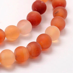 Matte Carnelian Beads 4mm, 6mm, 8mm, 10mm, 12mm -Full Strand