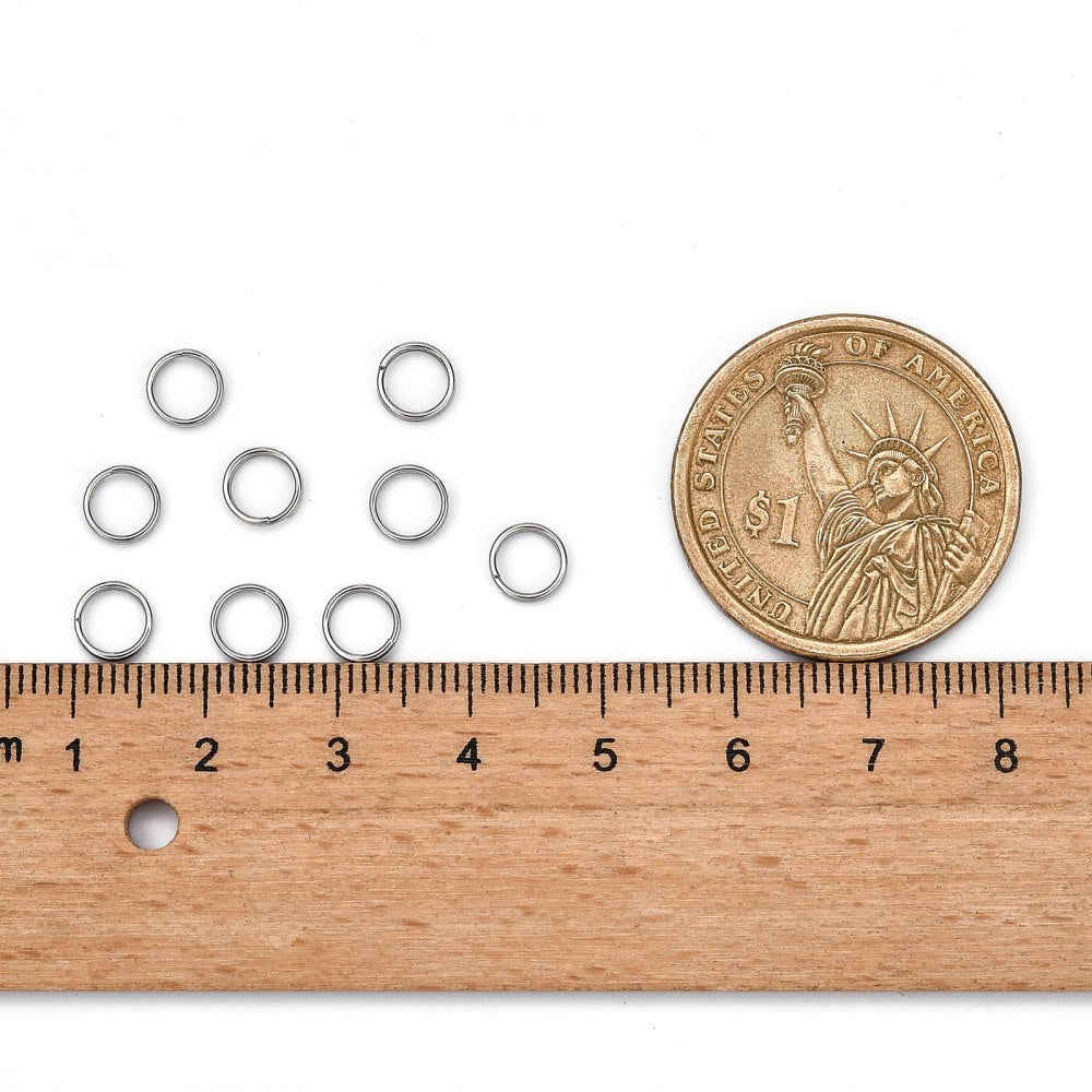 400pc 304 Stainless Steel Split Rings, 6mm