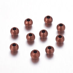 Antique Copper Stardust covered Brass 4mm Beads- 100