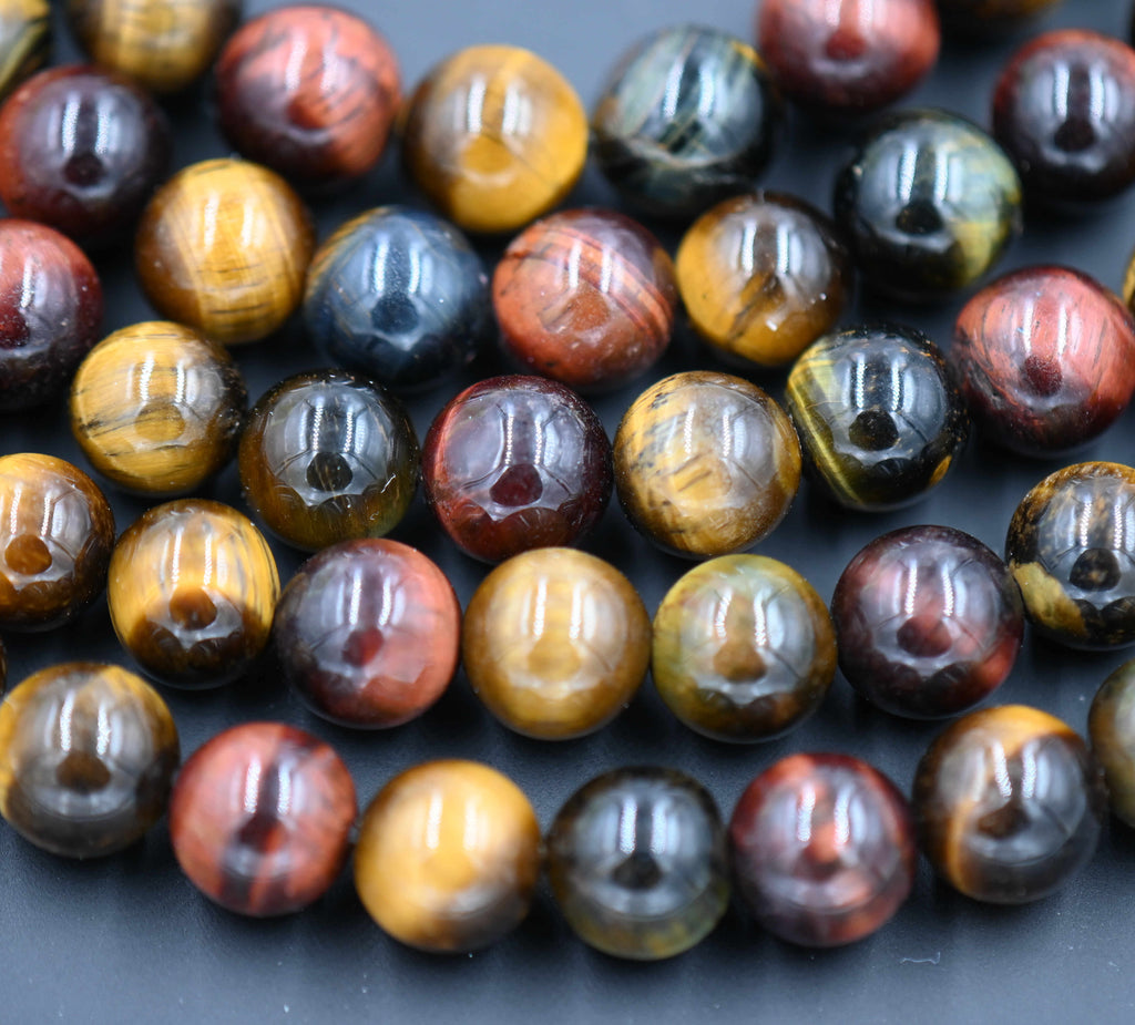 Mixed Tigereye (A Grade) Round 6mm, 8mm -full strand