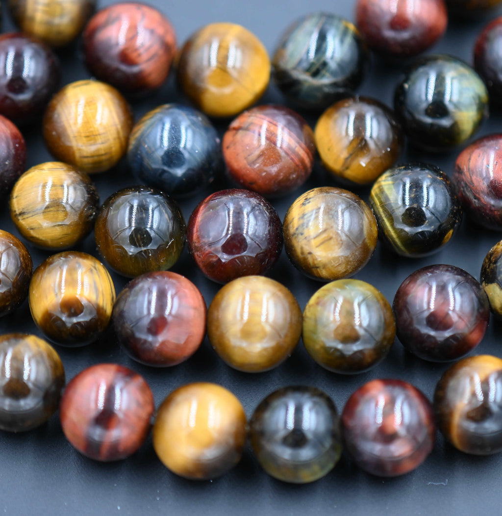 Mixed Tigereye (A Grade) Round 6mm, 8mm -full strand