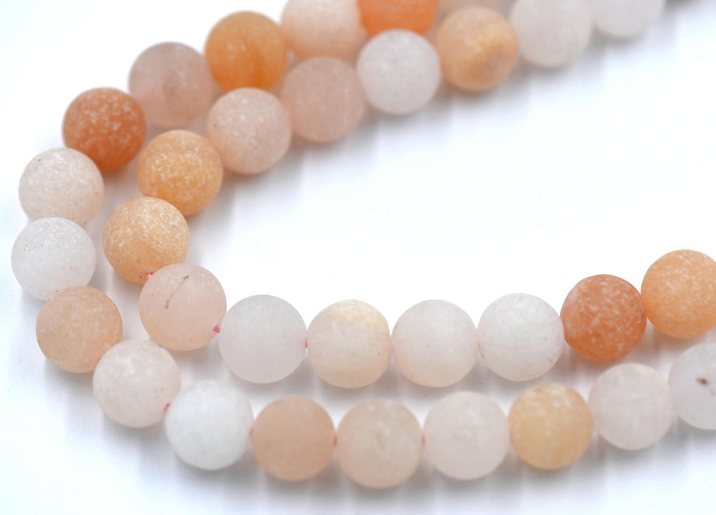 6mm 8mm 10mm Matte Peach Aventurine Matte Round Beads